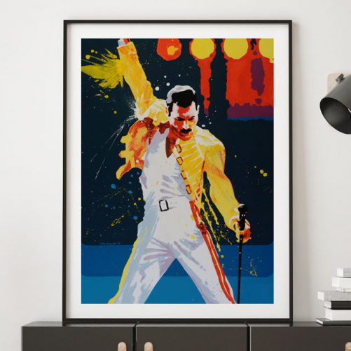 Freddi Mercury als großes Wandbild von Pavel van Golod