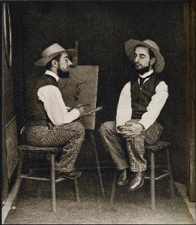 Double portrait of Toulouse-Lautrec, from ''Toulouse-Lautrec'' by Gerstle Mack, published 1938 (b/w 