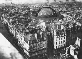 Area of the Grain Market, Paris, before 1887 (b/w photo) 