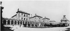 View of Hopital Lariboisiere, Paris, before 1880 (b/w photo) 