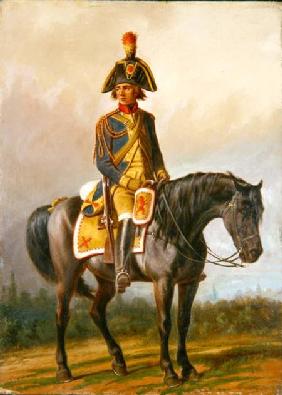 A Police Officer of the United Belgian States Mounted on a Horse 1789