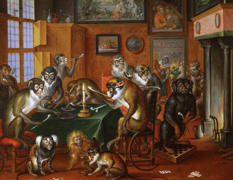 The Smoking Room with Monkeys von Abraham Teniers