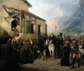 Field-marshal Alexander Suvorov on the St Gothard summit, 13th September 1799