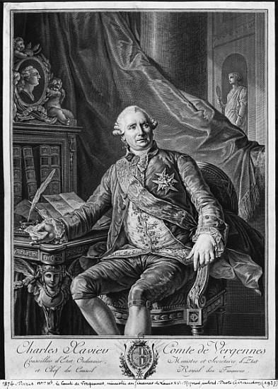 Charles Gravier, Count of Vergennes; engraved by Vicenzio Vangelisti (1738-98) c.1774 von (after) Antoine Francois Callet