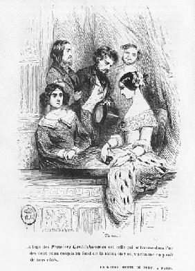 The Premiers Gentilhommes theatre box, illustration from ''Les Illusions perdues'' Honore de Balzac,