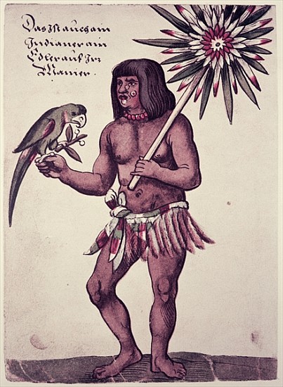 Amazon Indian; engraved by Theodore de Bry (1528-98) von (after) John White