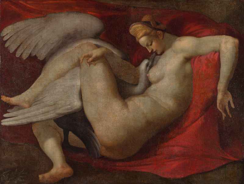 Leda and the Swan, after 1530. Artist: Buonarroti, Michelangelo, (School) von (after) Michelangelo Buonarroti