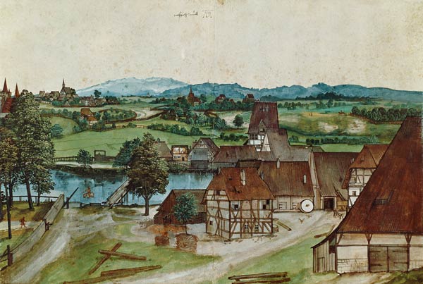 Die Drahtziehmühle - Albrecht Dürer als Kunstdruck oder Gemälde.