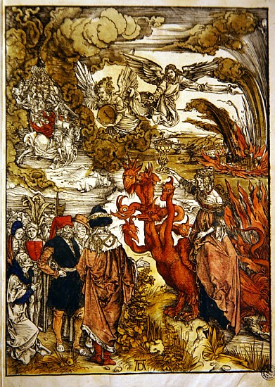 St. John in the desert, 1498 (colour woodcut) von Albrecht Dürer