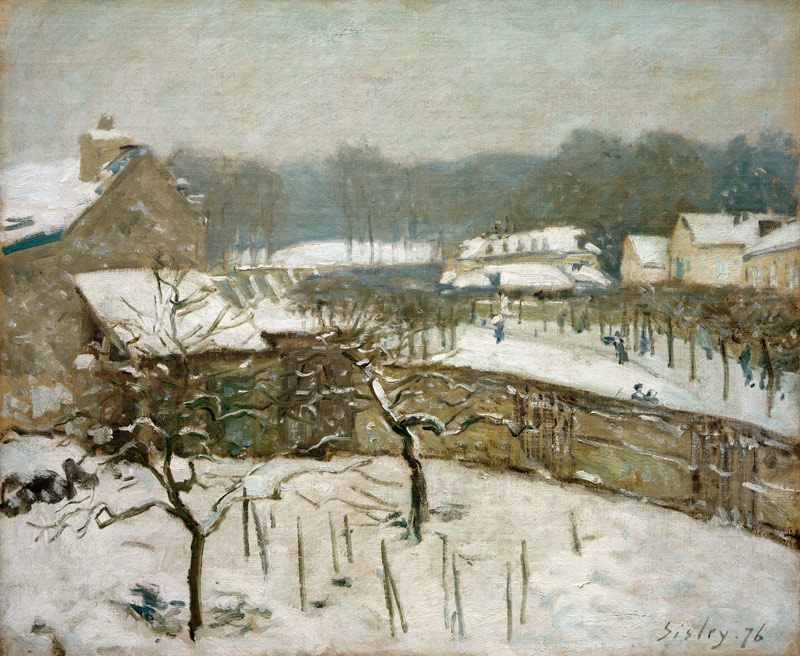 Schneesturm in Marly von Alfred Sisley