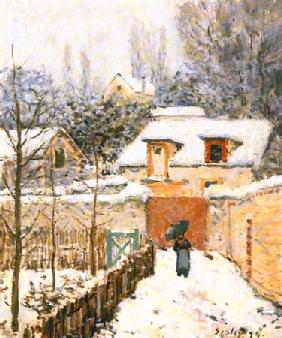 Garten in Louveciennes im Schnee 1874