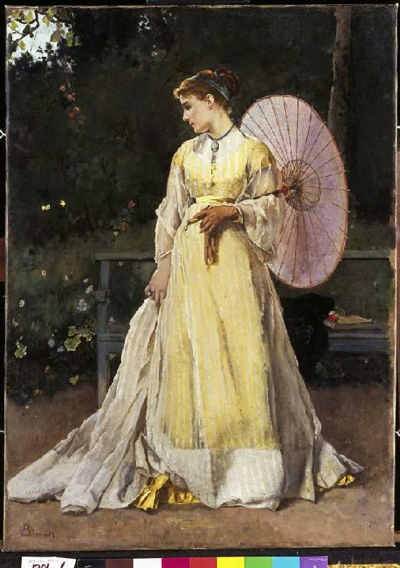 Auf dem Lande (Dame mit Sonnenschirm) von Alfred Stevens