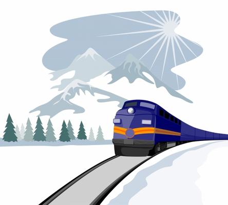 Train traveling in the winter von Aloysius Patrimonio