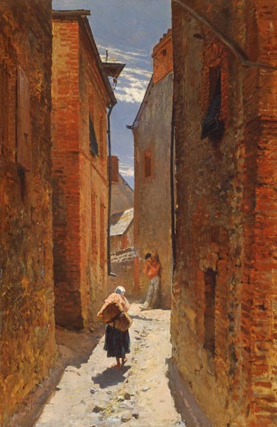 Street in the Old Town von Alphonse Marie de Neuville