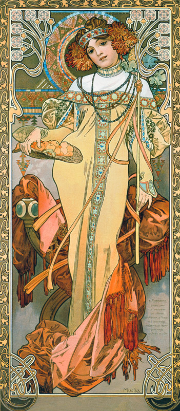 Jahreszeiten: Der Herbst. von Alphonse Mucha