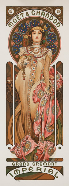 Werbeplakat für Moet & Chandon Cremant Imperial von Alphonse Mucha