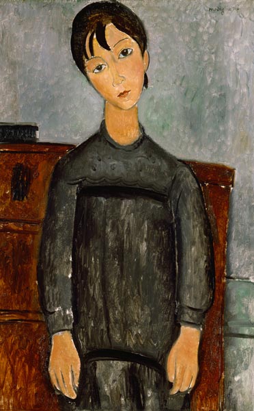 Mädchen mit schwarzer Schürze von Amedeo Modigliani