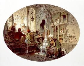 Ottoman Coffee House, 1862 (colour litho) 17th