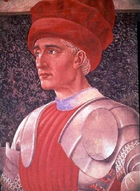 Farinata degli Uberti, detail of his bust, from the Villa Carducci series of famous men and women c.1450