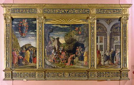 Altarpiece showing the Ascension, the Ad - Andrea Mantegna als Kunstdruck  oder Gemälde.