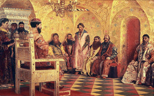 Zar Mikhail Fjodorowitsch mit Bojaren von Andrej Petrowitsch Rjabuschkin