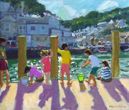 Quayside fishing, Looe 2015