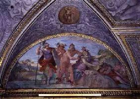 Lunette depicting Perseus Slaying the Medusa, from the 'Camerino' 1596