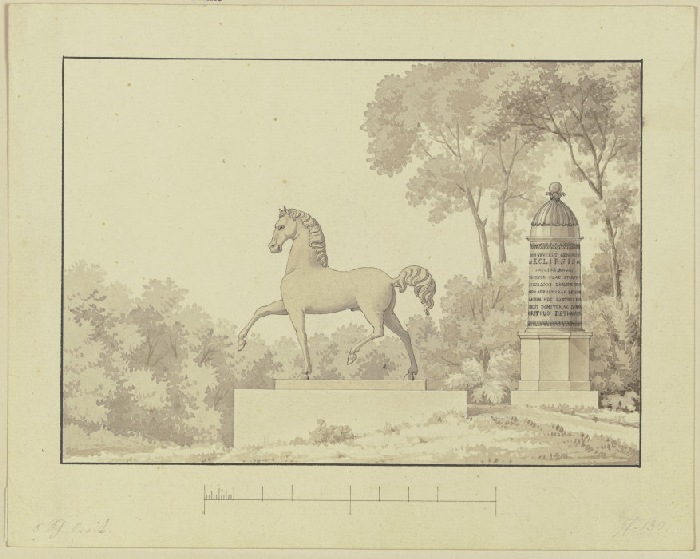 Entwurf zu dem Pferdedenkmal im Bethmannschen Park von Anonym