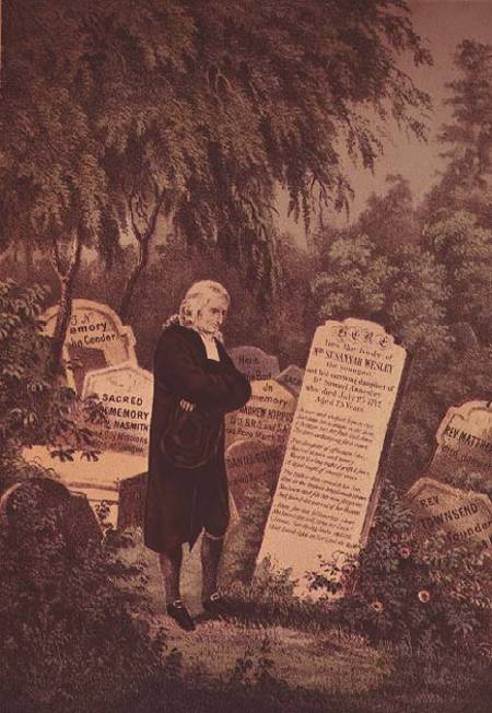 The Rev. John Wesley (1703-91) visiting his mother's grave von Anonymous