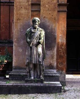 The main entrancedetail of a statue of a prisoner on guard 16th centu