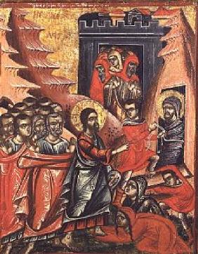 Raising of LazarusGreek Icon from Epirus 1611