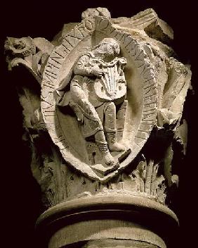 'The Sounds of Music'column capital from the ambulatory at Cluny c.1115