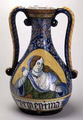 Vase, depicting Lucretia, Abruzzo c.1540