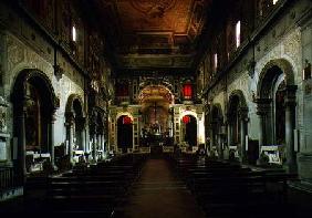 View of the interior looking towards the altar restored a