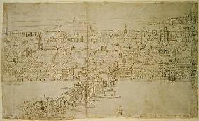 London Bridge, from 'The Panorama of London' c.1544  an