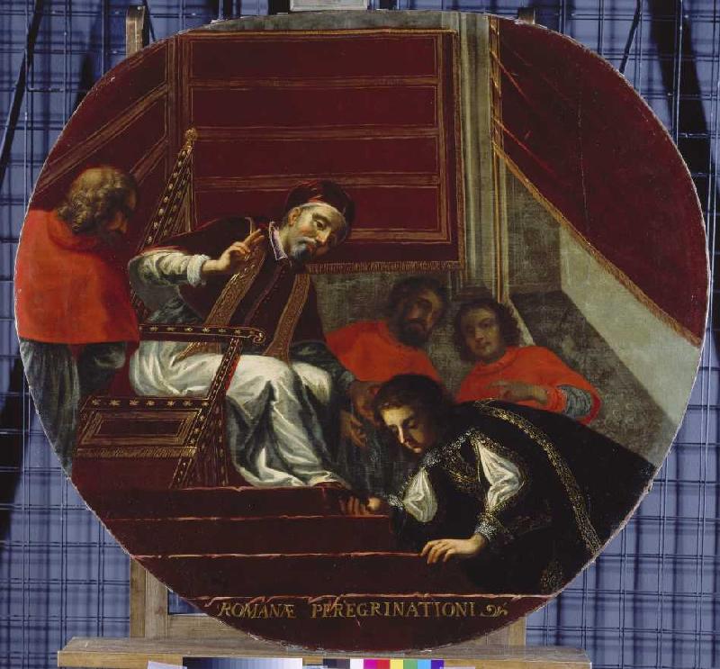 Kurfürst Maximilian I. vor Papst Clemens VIII. in Rom von Antonio Triva
