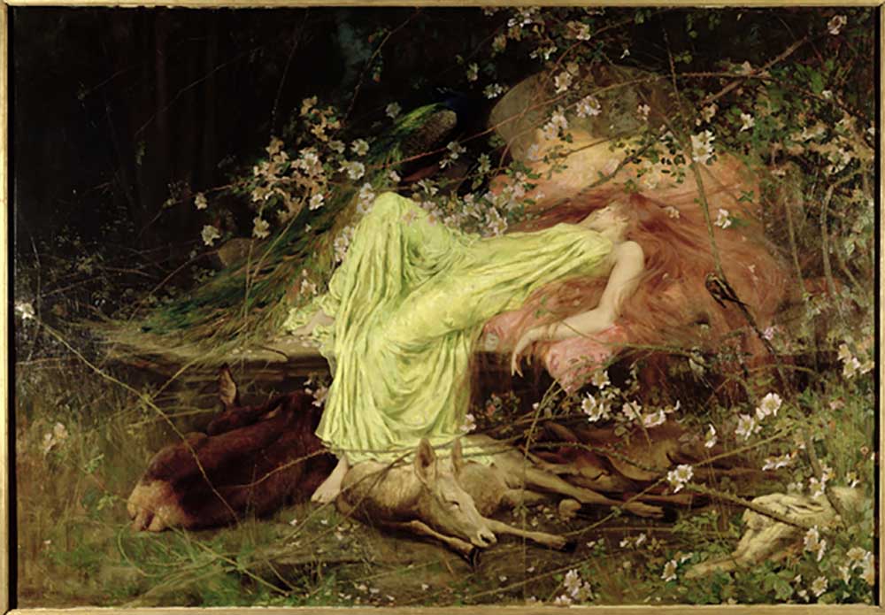 Ein Märchen: "Alles schien zu schlafen, der schüchterne Hase in Form" - Scott, um 1895 von Arthur Wardle