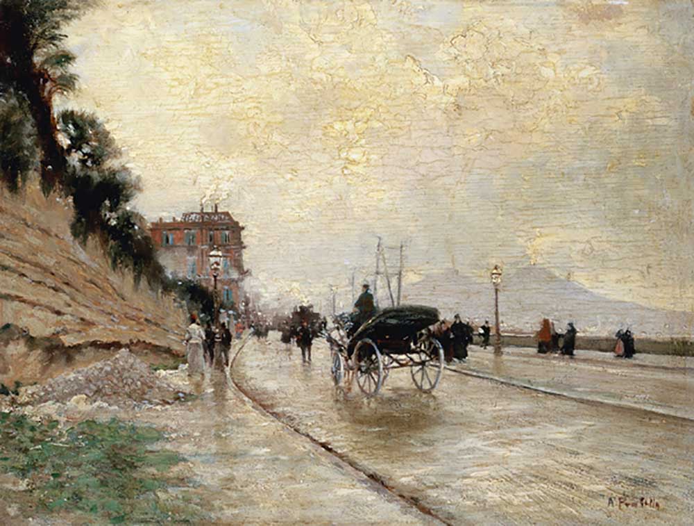 Beförderung auf der Promenade in Neapel von Attillo Pratella