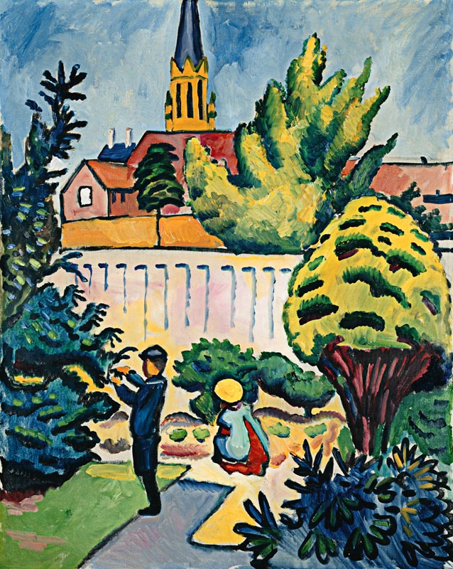 Kinder im Garten von August Macke