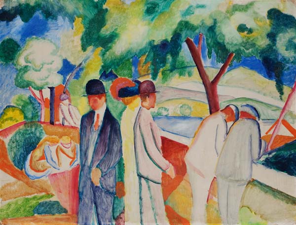 Spaziergänger (Großer heller Spaziergang) von August Macke