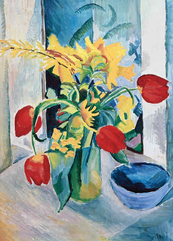 Stillleben mit Tulpen von August Macke