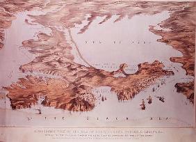 Panoramic view of the Sea of Azof showing the Allied position, from government charts and plans and 1916