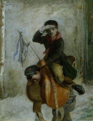 The Young Cavalryman (w/c on paper) von Augustus Edward Mulready
