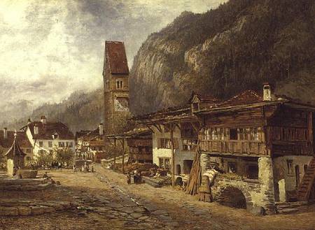 Unterseen, Interlaken: Autumn in Switzer - Benjamin Williams Leader als  Kunstdruck oder handgemaltes Gemälde.