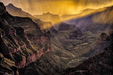 Regnerischer Sonnenuntergang von Cape Royal