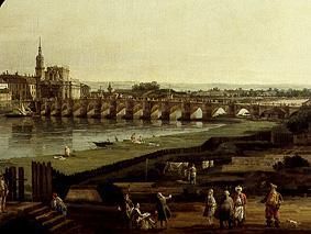 Dresden vom rechten Elbufer oberhalb der Augustusbrücke (Ausschnitt) von Bernardo Bellotto