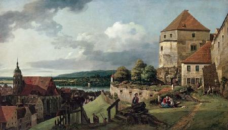 Pirna von der Festung Sonnenstein aus gesehen Zwischen 1753/1755