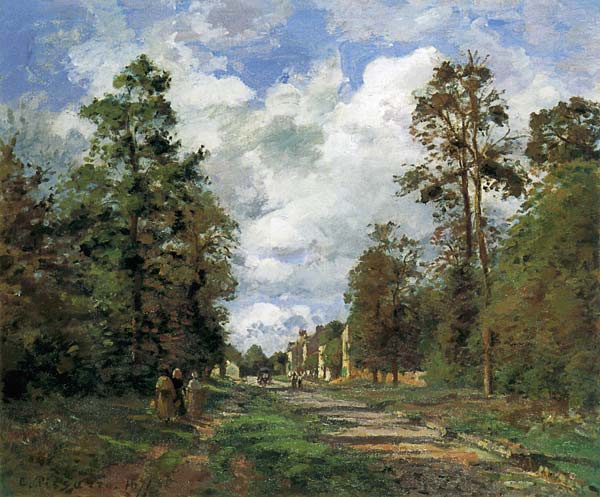 Die Strasse nach Louveciennes von Camille Pissarro