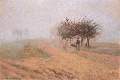 Nebliger Morgen in Creil von Camille Pissarro