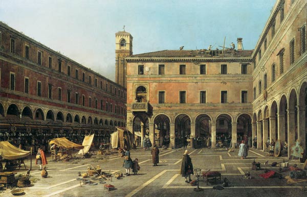 Campo Di Rialto von Giovanni Antonio Canal (Canaletto)